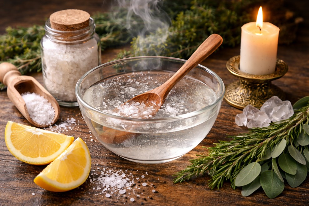 Cómo usar el agua con sal para limpiar energías y renovar tu ambiente